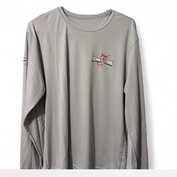 A4 Other - Honky Tonk Manteo NC Scarborough Boatworks Long Sleeve Fishing Shirt Gray Size M